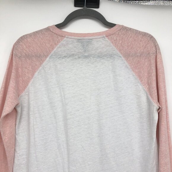 Roots Pink & White Raglan Sleeve Long Sleeve Baseball T-Shirt size M - Picture 13 of 16